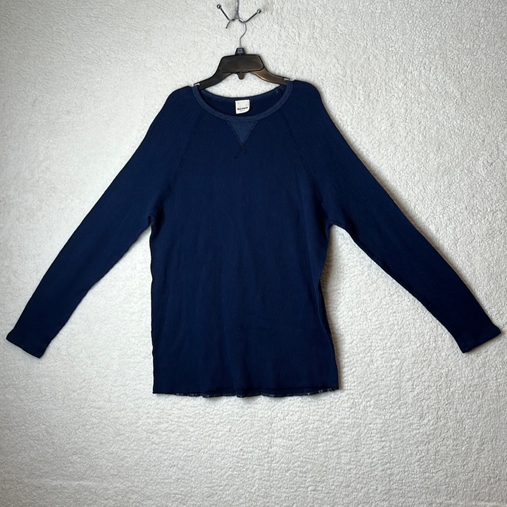 NWOT Baldwin Kansas City Mens Waffle knit Blue Shirt Top Stretch S SMALL